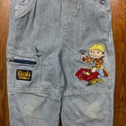 Vintage Bob The Builder Overalls Boys Size 5 Striped