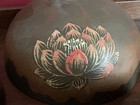 Antique Japanese 5 Tier Hand Painted Lotus Flower Bronze Hanging Temple Bells
