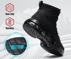 Larnmern Steel Toe Work Boots Mens Tactical Side Zip Air Cushion Safety Shoe