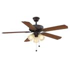 Ceiling Fan 52 In Led Light Oil Rubbed Bronze 5 Blade Reversible Indoor Quiet
