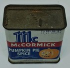 Vintage Mccormick Pumpkin Pie Spice Jack-o-lantern Tin Metal Lid Halloween