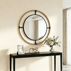 Large Round Wall Mirror Rustic Rope Hanging Decorative Accent Mirror 31 5x31 5in