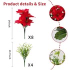 14   Poinsettias Artificial Christmas Flowers For Outdoors 12 Bundles Mixed F   