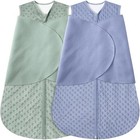 Fleece Newborn Sleep Sack Baby Swaddle 3-way Adjustable 3-6 Months Blue   Green