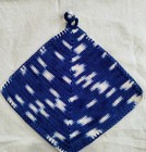 New Handmade Crochet Potholders 100  Cotton Crochet Thread Blue Shades Set Of 2