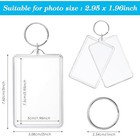  16 Pcs Photo Keychain  2   3 Inch  Picture Frame Keychains Bulk  Acrylic 