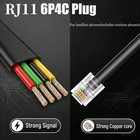 25 Ft Rj11 Telephone Extension Cord With Coupler Splitter 20 Clips Black