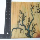 Handmade Lictenberg Fractal Wood Plaque Lightning Burn Style Blue Green Branches