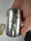 Pair Antique Russian Imperial 84 Silver Beakers Cups Engraved Flowers Signed     