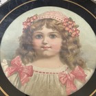 Antique 8 5    Stovepipe Flue Cover Victorian Girl Portrait Cottagecore Farmhouse