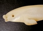1930 s Japanese Mother Pearl Shell Carved Carving Fish Okimono Netsuke As Is