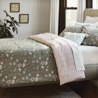 3pc King Boho Reversible Printed Comforter   Sham Set Green Floral -