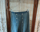 Vintage Early Womens Work Chore Skirt Blue Denim Color Cotton