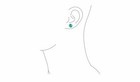 925 Solid Sterling Silver Simple   Elegant 6mm Turquoise Ball Stud Earrings