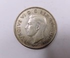Canada King George Vi Large Silver 50 Cents Coin 1947 Straight 7 Very Scarce