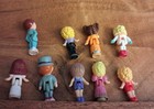 Polly Pocket Bluebird Vintage Dolls People Figure Lot Of 9 