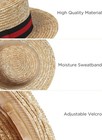Any Offer On Babyond Mens Brim Boater Hat Straw Hat Medium M Red Black String 