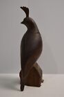 Vintage Ironwood Quail Folk Art Carved Wooden Figurine On Base Mcm Nice Shape
