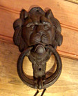Cast Iron Antique Style Rustic Lion Head Door Knocker Brown Finish