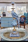 Antique Style Parrot Porcelain   Bronze Candlesticks-candle Holders Pair-19  h