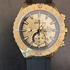 Invicta Men s Quartz Chronograph Date Gold-tone Analog Watch Black Rubber