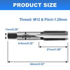Litoexpe 2 Pcs M12 X 1 25 Metric Hand Tap  Right Hss X