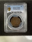 1846 Braided Hair Liberty Head One Cent Old Us Coin Pcgs Vf25 N-8 Sm Date