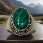 Vintage Navajo Large Stone Sterling Silver Handmade Ring Size 8 5