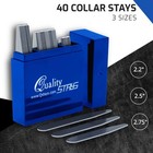 Quality Stays 40 Metal Collar Stays For Men s Dress Shirts     3 Sizes In Divid   