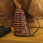 Tourbon Vintage Leather Gun Sling   Rifle Buttstock Cover Recoil Pad Ammo Holder