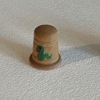 Set Of 3 Collectible Wood Sewing Thimbles With Hand Painted Designs