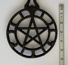 Vintage Star Pentagram Cast Iron Trivet Black