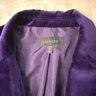 Talbots Womens Purple Cotton Velvet Single Button Blazer Jacket Size 14 Vn4889