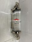 Art Deco Chrome   Glass Rod Wall Light Sconce   Vintage Modern Lighting Fixture