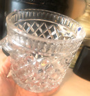Vtg 5 5  Sm Bohemia Czech Clear Crystal Diamond Press Glass Ice Bucket Champagne