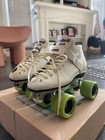 White Vintage Riedell Rs-1000 Skates Women s 5 Sure Grip Plates   Wheels 