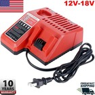 Rapid Charger For Milwaukee 12v-18v M12   M18 Battery 48-59-1808 New Li-ion Batt