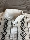  Guayabera Mexican Shirt Size Large Embroidery Casual Handmade