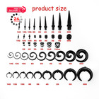 Linkning Ear Stretching Kit 84 Pcs Spiral Taper Gauges Heart 14g-00g  Black