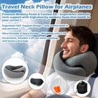 Travel Neck Pillow For Airplane  Adults Memory Foam Grey  Grey 