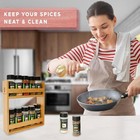 Bamboo Wooden Spice Jar Rack  2-tiered Seasoning Holder Organizer Set With 2    