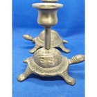 Vintage Solid Brass Turtle Candlestick Holders Pair Tortoise Candle Sticks Decor
