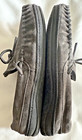 Men   s Moccasin Slippers Route 66     Gray Suede  Size 11  Blue Plaid Fleece Lining