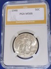1946-p Walking Liberty Half Dollar Ms66