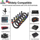 Xlr Cables Braided 1 2 Ft Short 6 Packs 3 Pin Xlr Jumpers Male To Female Patch C