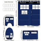 Tardis Bathroom Set Shower Curtain Toilet Cover Rugs 71  X71  The Doctor Blue 
