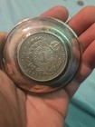 Vintage Sterling Silver Ashtray With Bottom 1889 Brazil 2000 Reis Coin  925 Ag