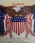 Postcard Vtg Patriotic In God We Trust To Save America Bald Eagle Stars Stripes