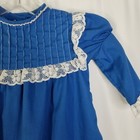 Kate Greenaway 2t Girls Vintage Blue Lace Trim Bib Collar Dress Mouse Pocket