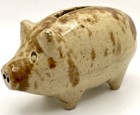 Piggy Bank Art Pottery Ceramic Handmade Folk Art Rustic